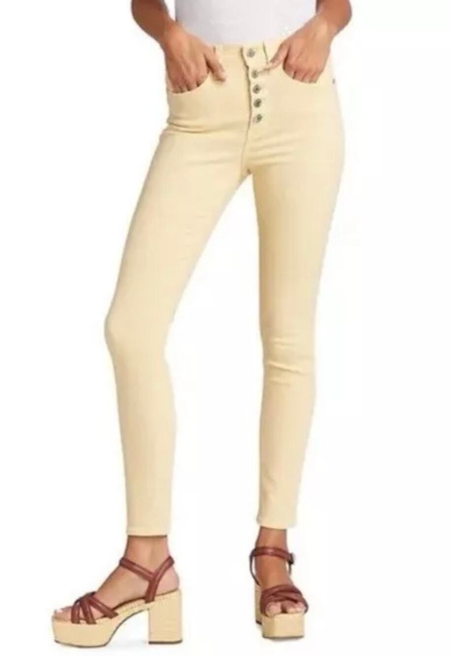 Veronica Beard Maera High-Rise Skinny Jeans - color mustard -size 29/6 - F18